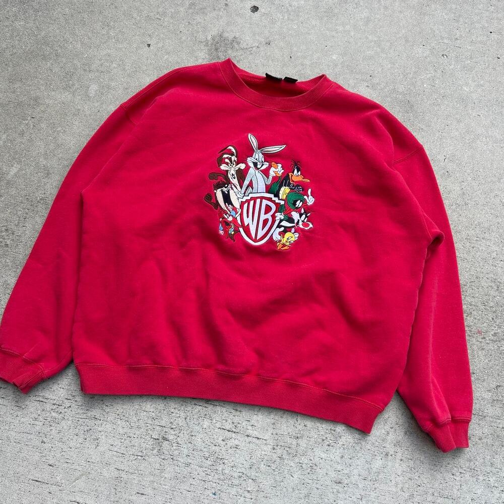 Vintage red looney tunes crewneck Size Large